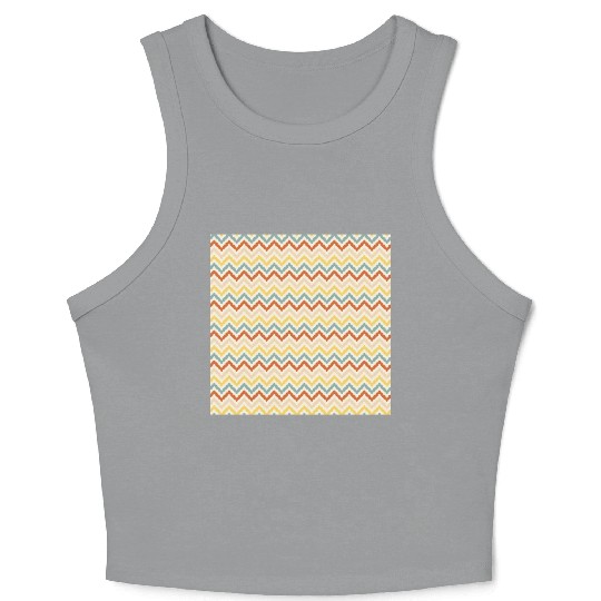 Retro Colorful Chevron Pattern Crop Tank Top