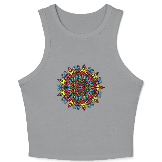 Colorful Mandala Pattern Modern 6 Crop Tank Top