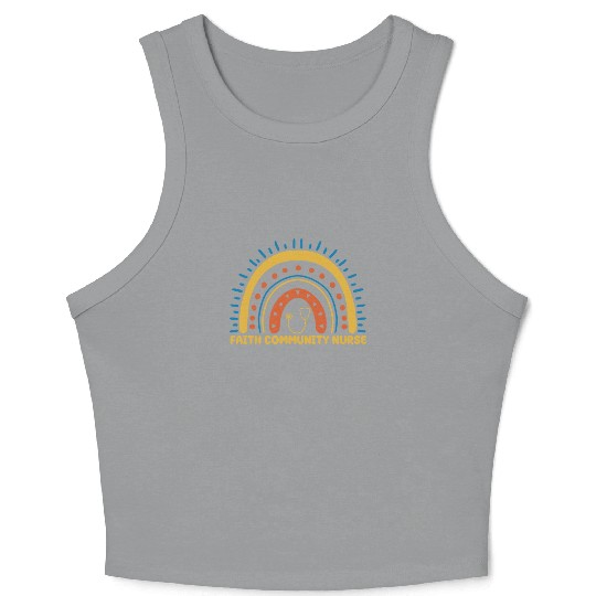 Faith Community Nurse Boho Rainbow Crop Tank Top