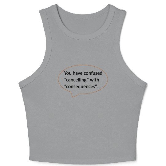 YouHaveConfusedCancellingwithConsequences Black Crop Tank Top