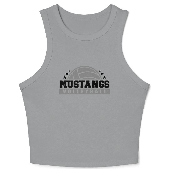 Mustangs Volleyball Coach Sports Team Spirit Wear Crop Tank Top