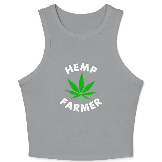 Hemp Farmer Green Leaf Crop Tank Top