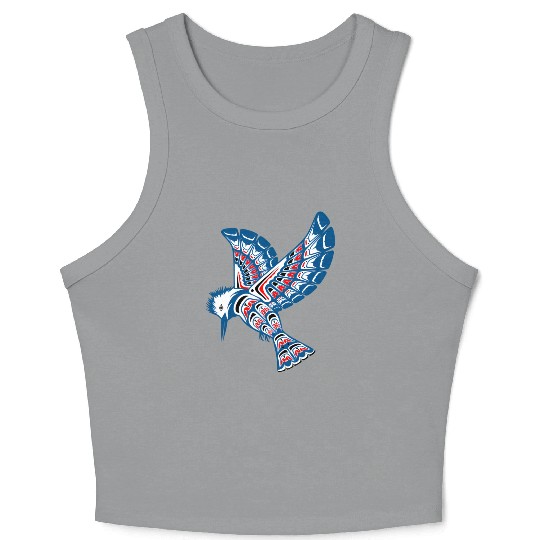 Native American Style Kingfisher Pacific Northwest Crop Tank Top