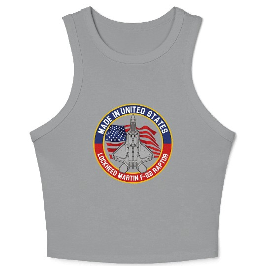 F 22 Raptor Made in USA Crop Tank Top