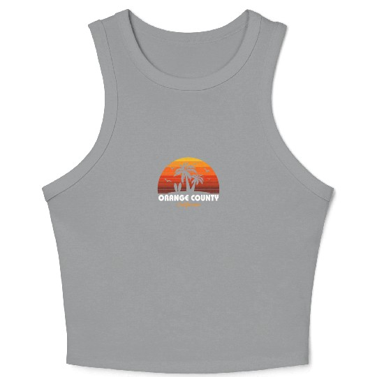 Retro Orange County California Sunset Cool Crop Tank Top
