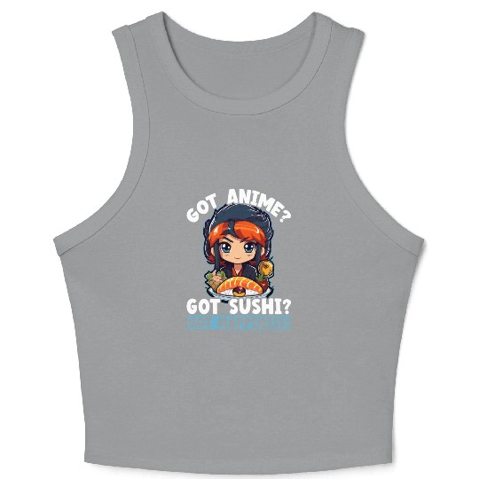 Anime Sushi Lover Nigiri Sashimi Food Manga Otaku Crop Tank Top