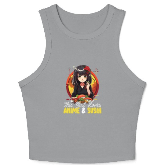 Anime Sushi Lover Nigiri Sashimi Food Manga Otaku Crop Tank Top