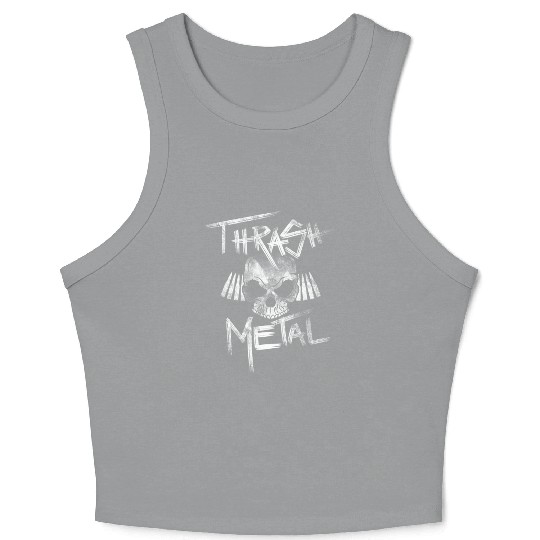Skull And Bullets Thrash Metal Crop Tank Top