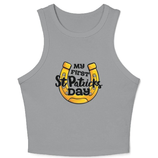 My First Saint Patricks Day Horseshoe Crop Tank Top