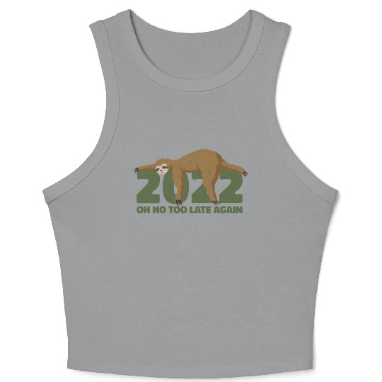 Sleeping Sloth Newyear Crop Tank Top