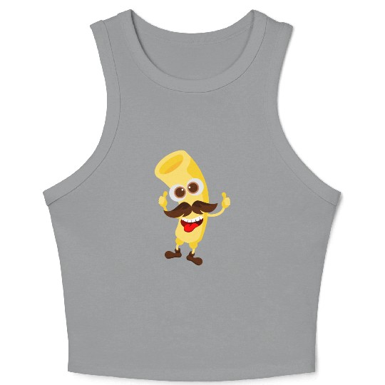 Funny Pasta Macaroni Crop Tank Top