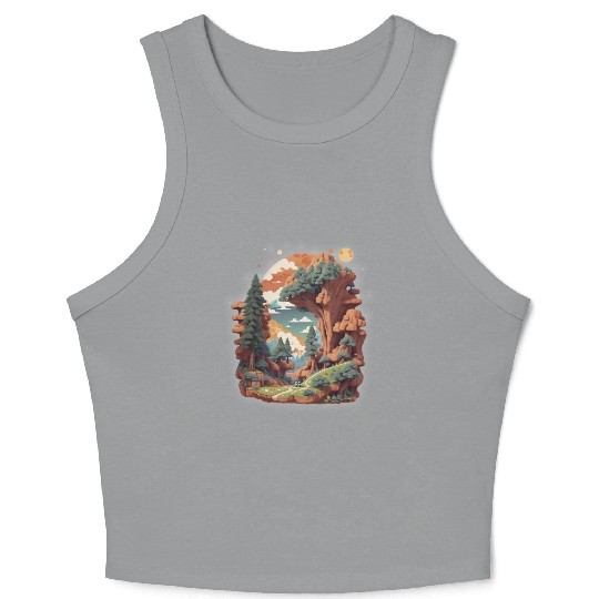 Peaceful hike in nature Crop Tank Top