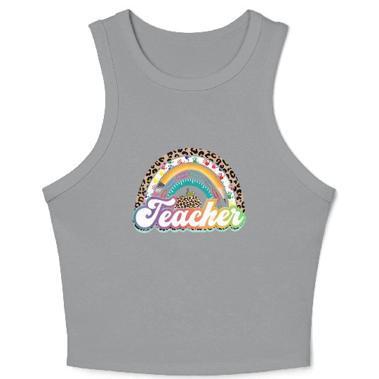 Teacher Life Rainbow Teacher S For Women Best Crop Tank Top