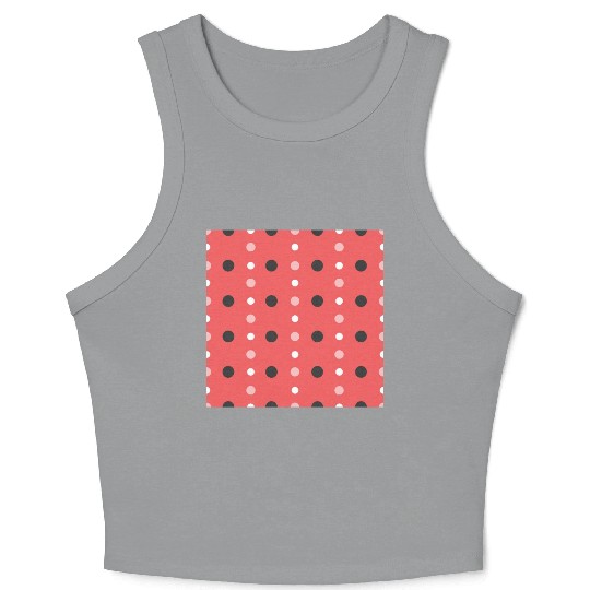 pink polka dots pattern design Crop Tank Top