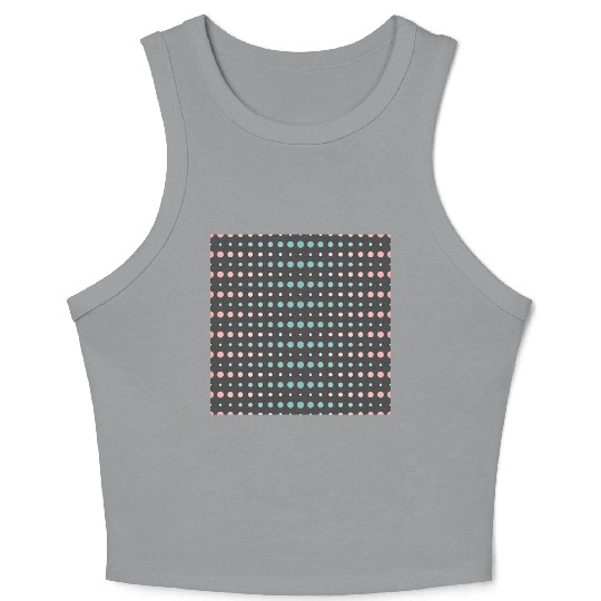 Vintage Polka Dots Pattern Design Crop Tank Top