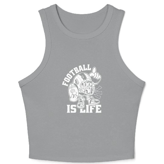 Football Is Life American Football Lover Game Day Crop Tank Top