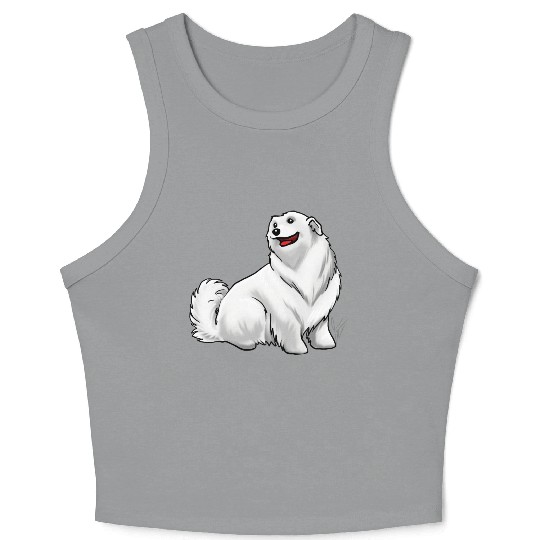 Dog Great Pyrenees White Crop Tank Top
