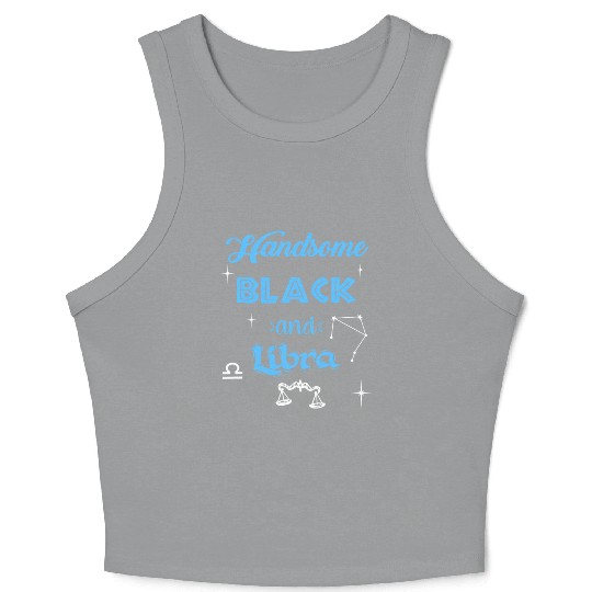 Handsome Black Libra Crop Tank Top