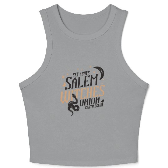 Salem Witches Union Black Crop Tank Top