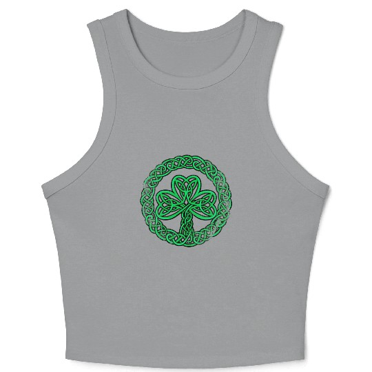 Irish Celtic Knot Shamrock Clover Crop Tank Top