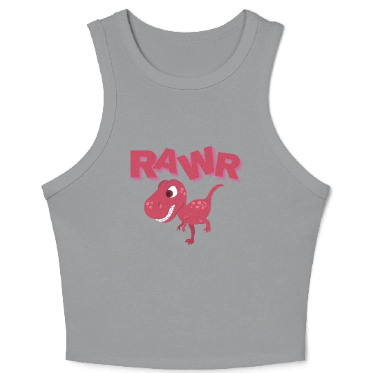 Rawr Cute Rex Dino Extinct Lover Tyrannosaurus Crop Tank Top