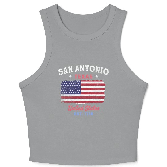 San Antonio Texas est 1718 Design for proud San Crop Tank Top