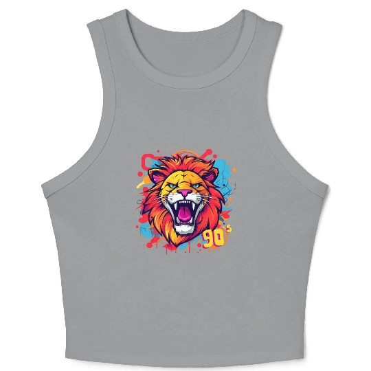 90s Lion Roared Graphic Crop Tank Top