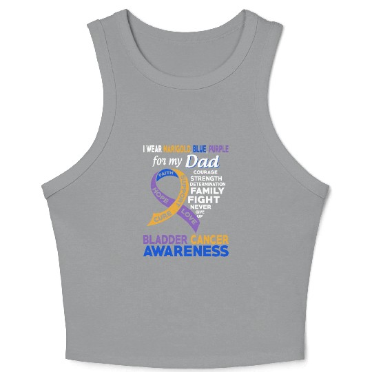 I Wear Marigold Blue Purple For My Dad Bladder Crop Tank Top