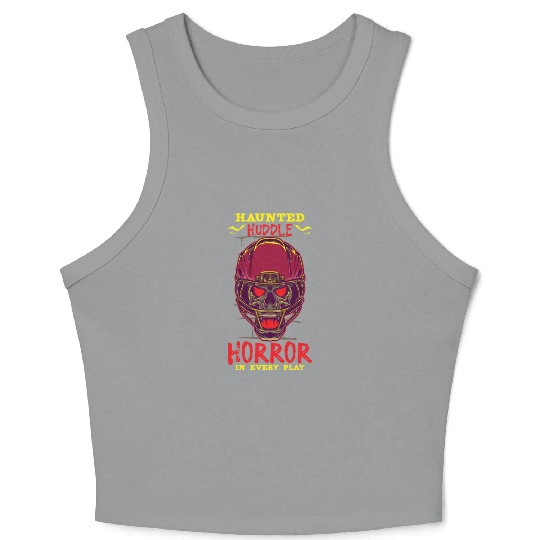 Funny Horror Football Fan Horror Obsessed Horror Crop Tank Top