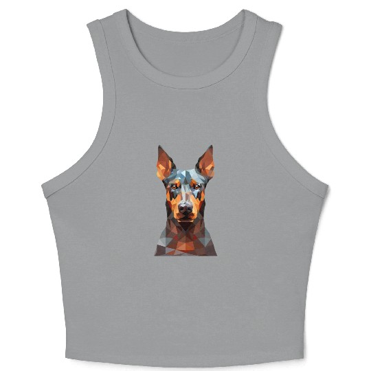 geometric Doberman: Polygon Art Crop Tank Top