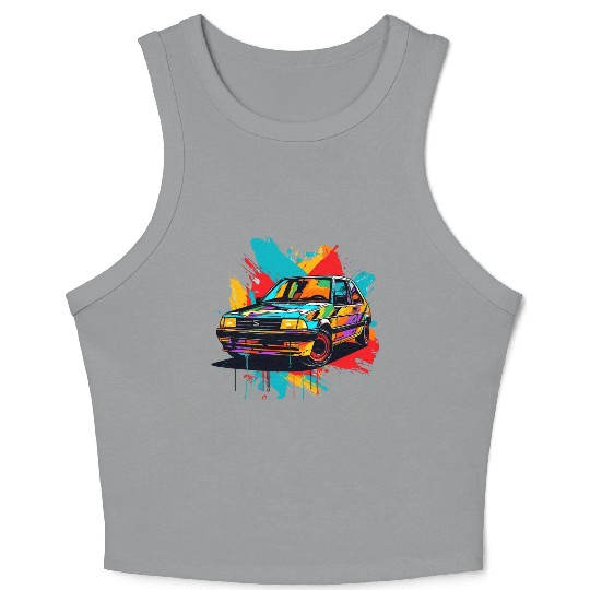 90s Retro Car Graphic Crop Tank Top
