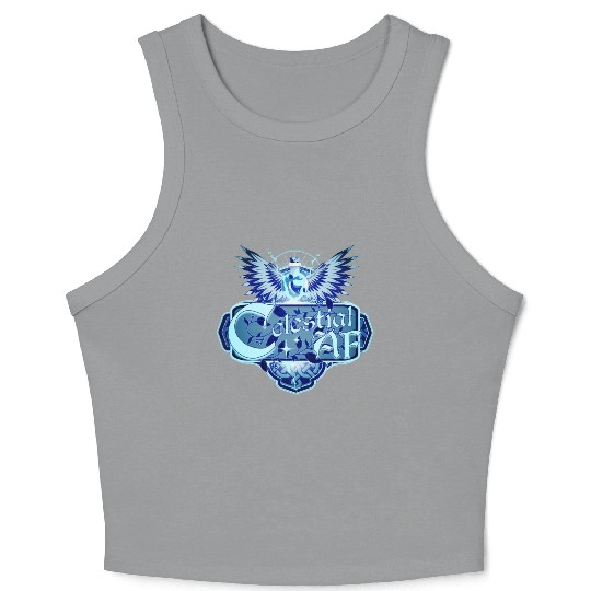 Celestial AF Healing Potion and Angel Wings Crop Tank Top