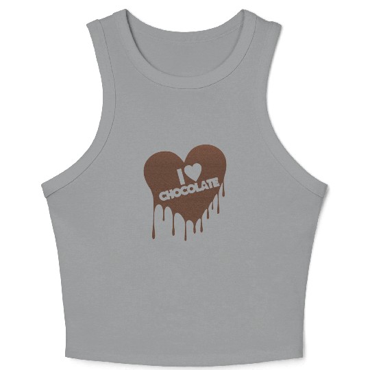 I Love Chocolate Candy Heart Lover Crop Tank Top