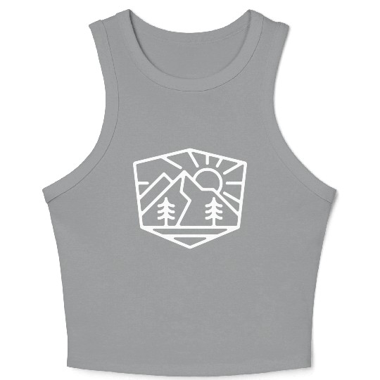 Sunrise And Mountain For Dark Crop Tank Top