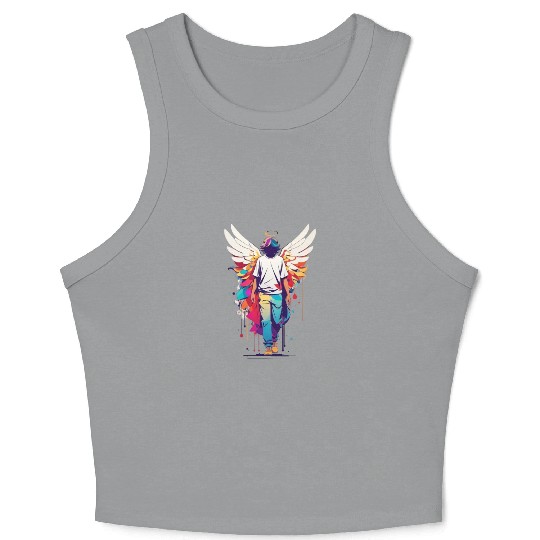 Angel with no face Crop Tank Top