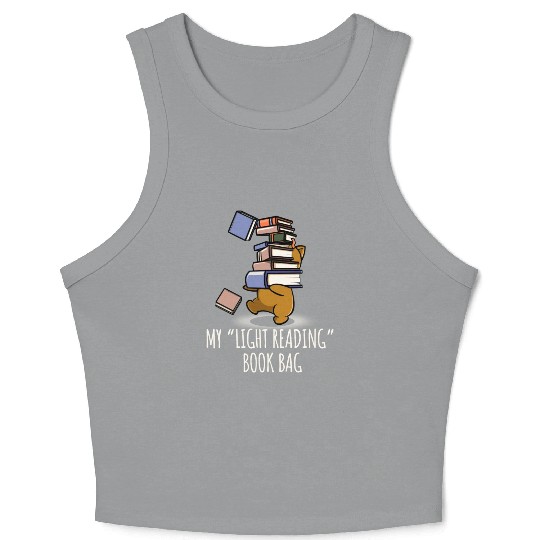 My Light Reading Book Funny Tote Bag Crop Tank Top