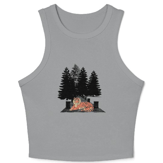 tiger in the forest Crop Tank Top