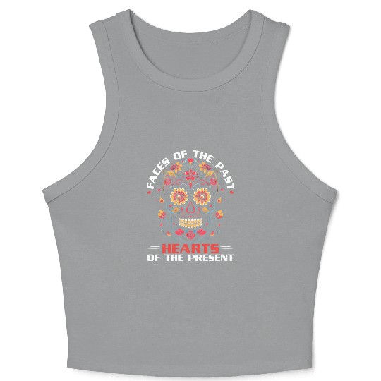Dia De Los Muertos Sugar Skull Mexican Holiday Crop Tank Top