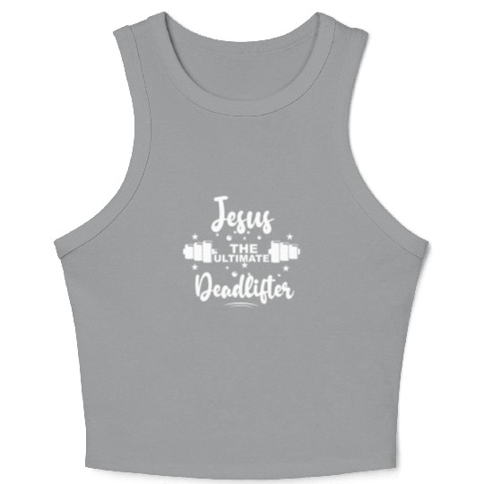 Jesus The Ultimate Deadlifted Retro Jesus Crop Tank Top