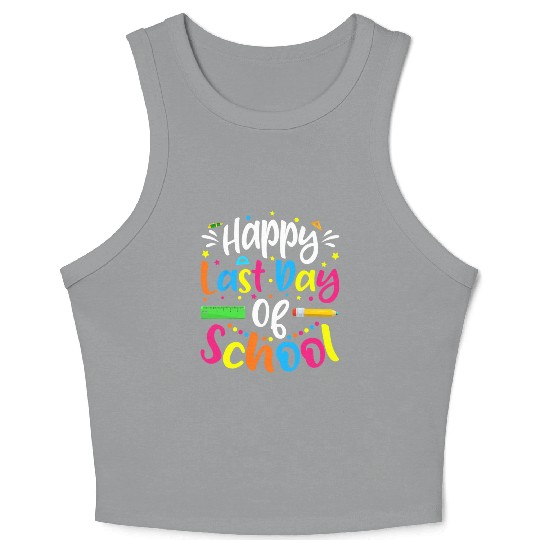 Happy Last Day Of School Teacher Student Crop Tank Top