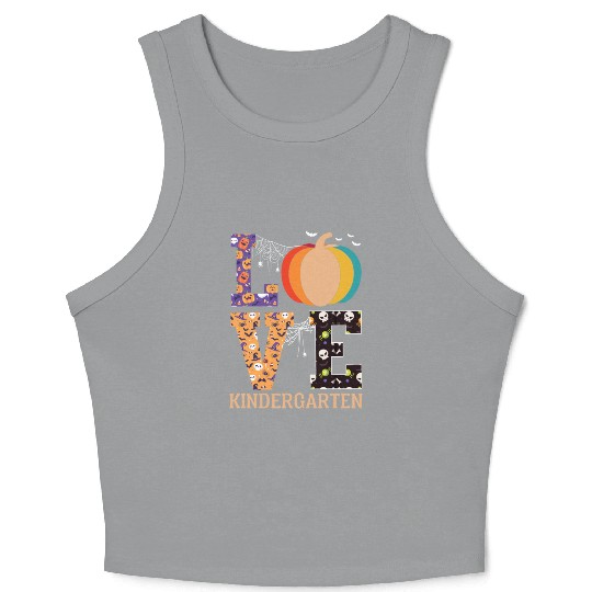 Love Pumpkin Candy Corn Halloween Love Costume Men Crop Tank Top