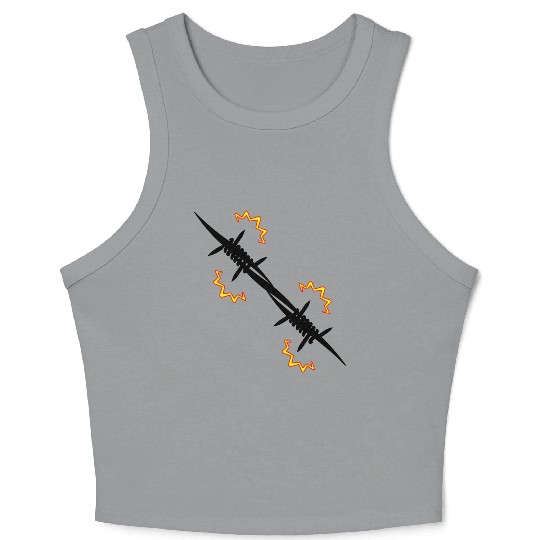 Electric fence barbed wire Crop Tank Top
