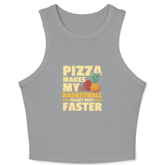 Pineapple Basketball Tropical Fruit Summer Sport Crop Tank Top