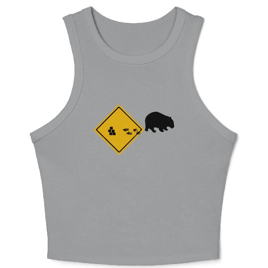 Wombat Poop Cubes Road Sign Crop Tank Top