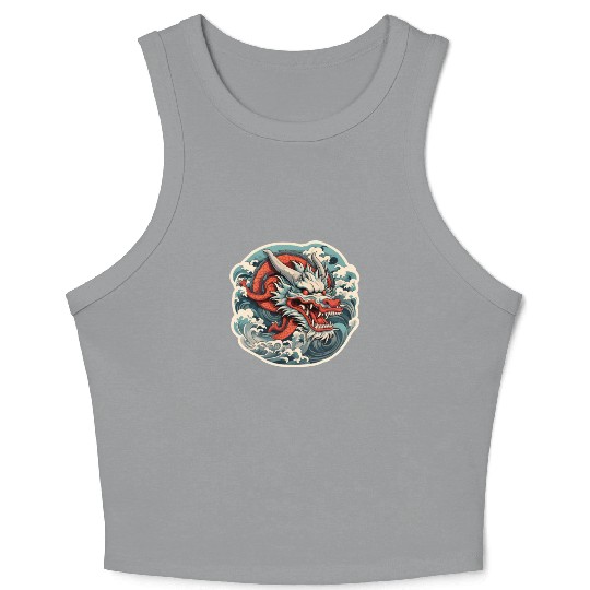 Japanese Dragon Crop Tank Top
