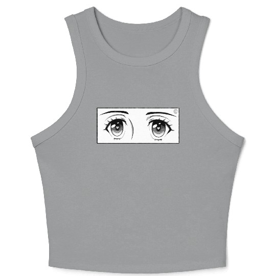 Manga Anime Girl Eyes Crop Tank Top