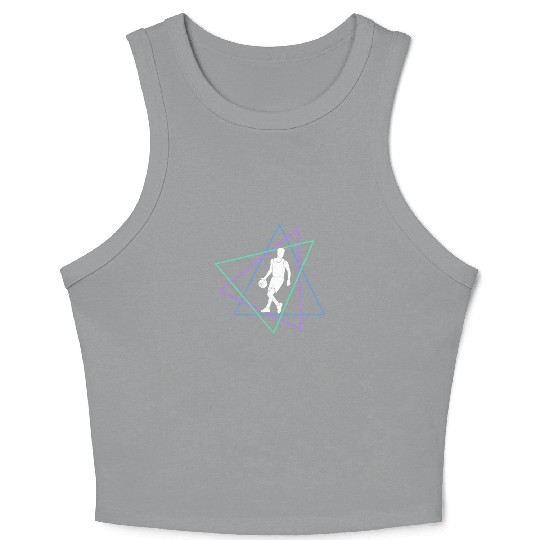 Geometric Basketball Dribble Crop Tank Top