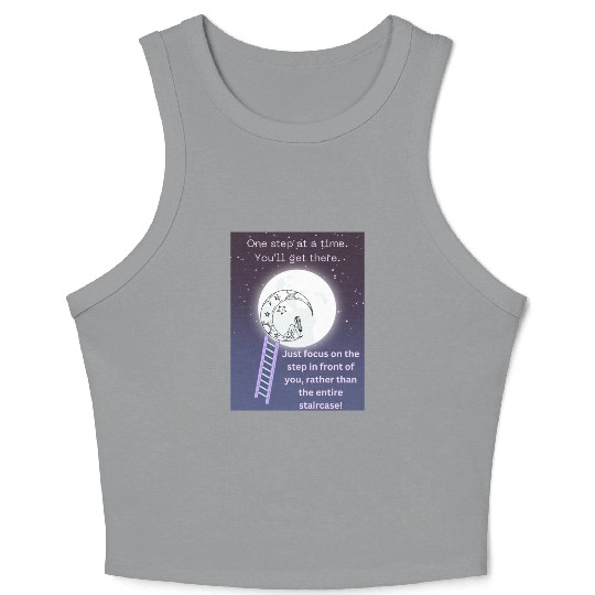 Full Moon Inspirational Quote Poster Crop Tank Top