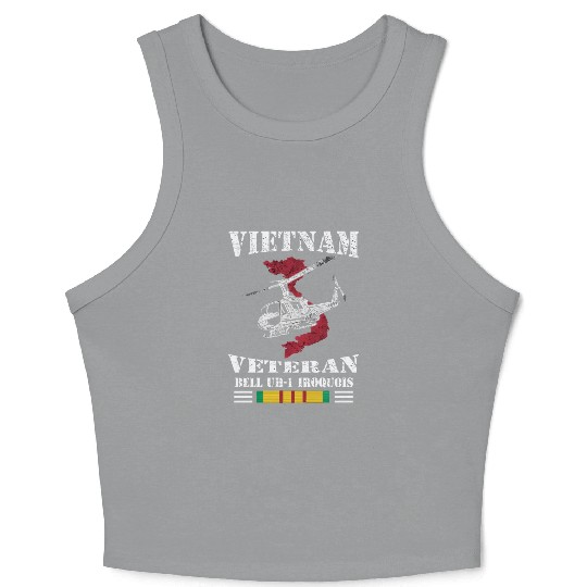 UH1 Vietnam Veteran Crop Tank Top