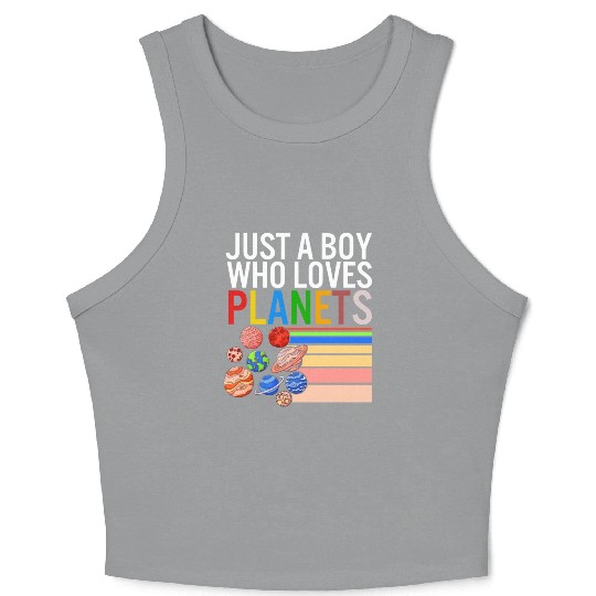 Solar System Crop Tank Top, Just A Boy Who Loves Planets